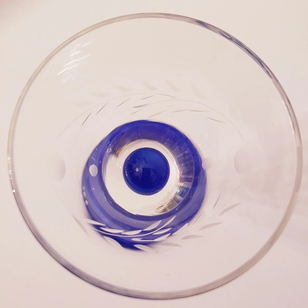 Vintage Set of 6 Shot glasses with blue base